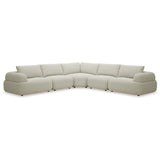 Evans Contemporary Off-White Fabric Modular Sectional Sofa-5-Piece Sectional