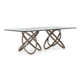 Mason Modern Glass + Grey Ash Dining Table