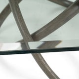 Mason Modern Glass + Grey Ash Dining Table