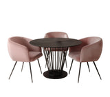 Conroy + Luzerne Modern Black + Pink Dining Table Set