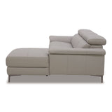 Meidas Modern Light Grey Leather Sectional Sofa + 2 Recliners Right Facing Chaise