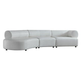Stuart Contemporary White Leather Left Facing Chaise Sectional Sofa