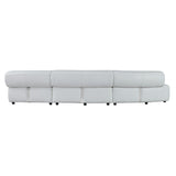 Stuart Contemporary White Leather Left Facing Chaise Sectional Sofa