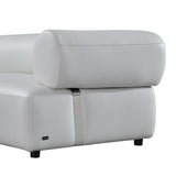 Stuart Contemporary White Leather Left Facing Chaise Sectional Sofa