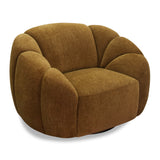 Thune Modern Brown Fabric Swivel Accent Chair