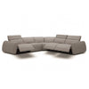 Nouveau Skye Contemporary Grey Leather Sectional Sofa with 3 Power Recliners & Headrests