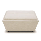 Nouveau Aris Modern Beige Fabric Ottoman with Storage