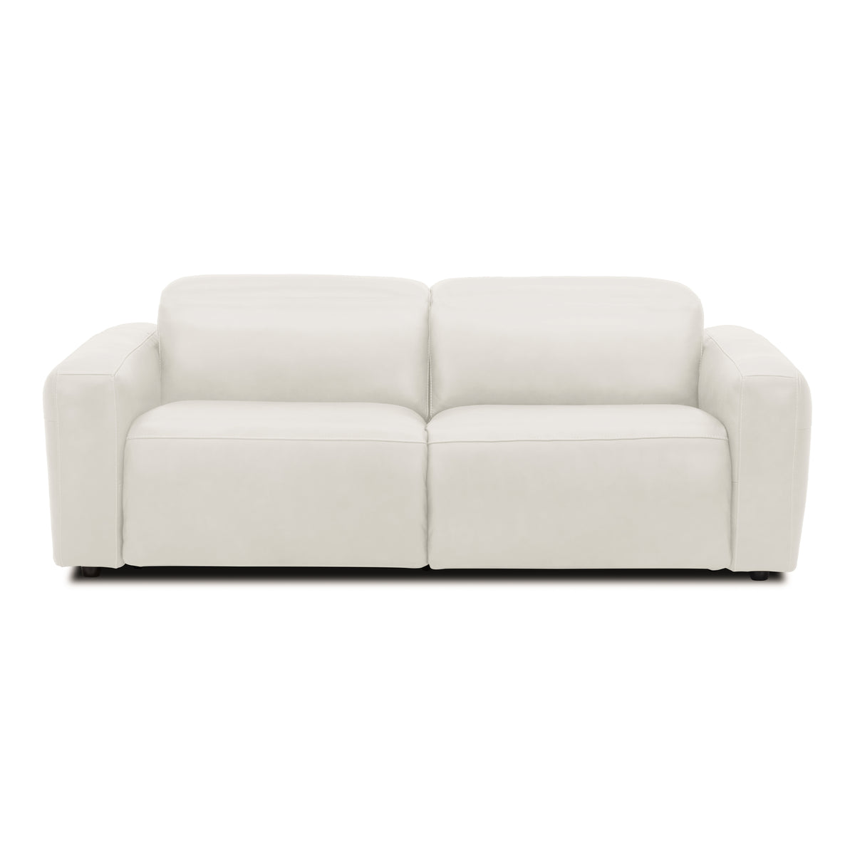 Nouveau Jessop Modern Off-White Leather Sofa 2 Recliners