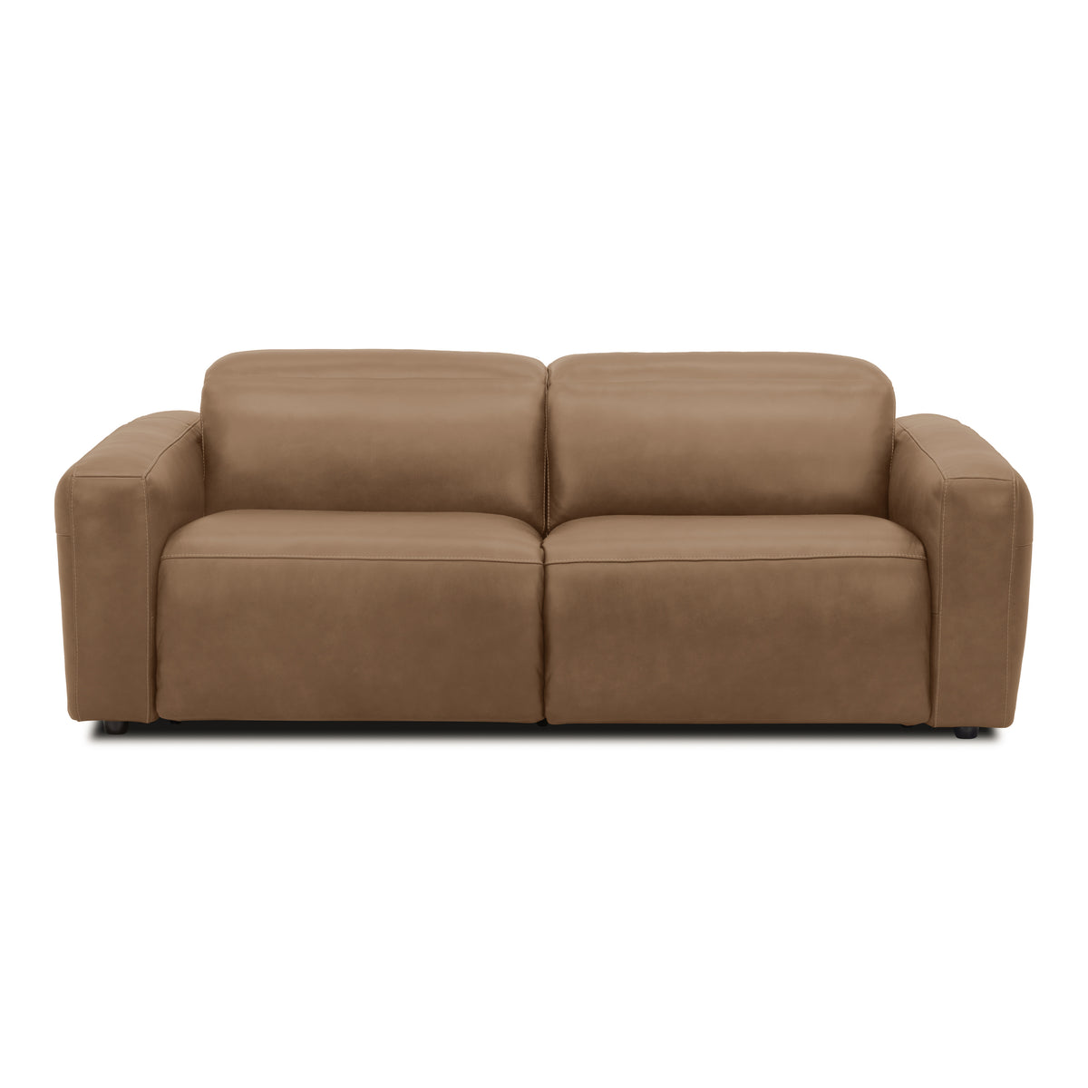 Nouveau Jessop Modern Brown Leather Sofa 2 Recliners
