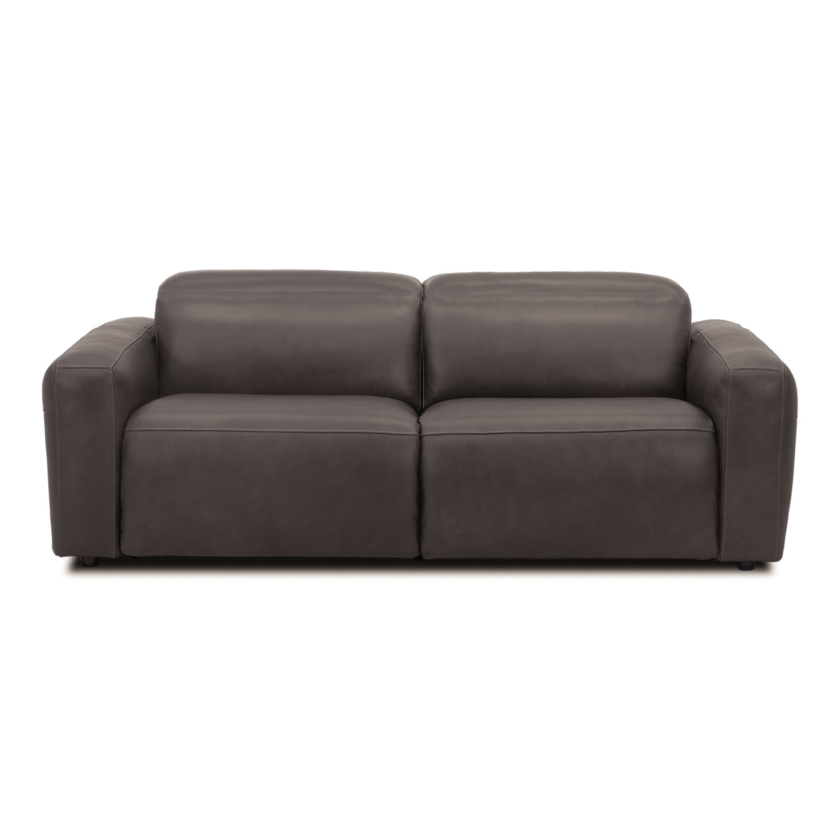 Nouveau Jessop Modern Dark Grey Leather Sofa 2 Recliners
