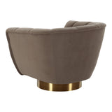 Granby Glam Taupe Fabric and Gold Chair