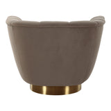 Granby Glam Taupe Fabric and Gold Chair
