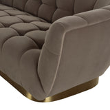Granby Glam Taupe Fabric and Gold Fabric Sofa