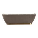 Granby Glam Taupe Fabric and Gold Fabric Sofa