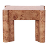 Nouveau Trita Modern Wide Burl End Table/Nightstand