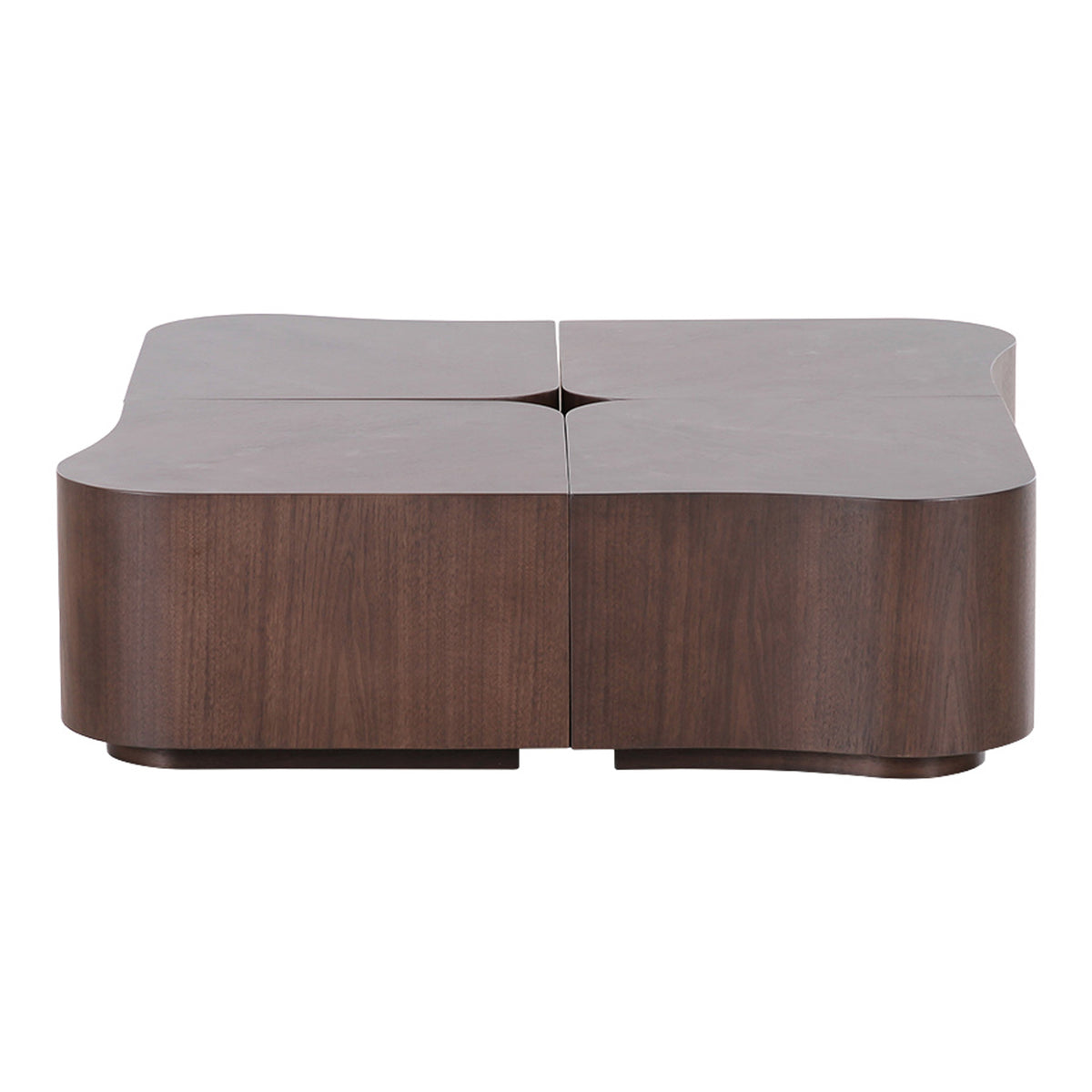 Nouveau Omar Modern 4-Piece Walnut Coffee Table Set
