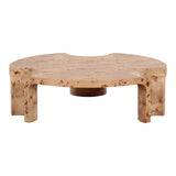 Nouveau Nasrin Modern Burl Round Coffee Table