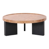 Nouveau Reza Modern Burl + Black Nesting Coffee Table Set