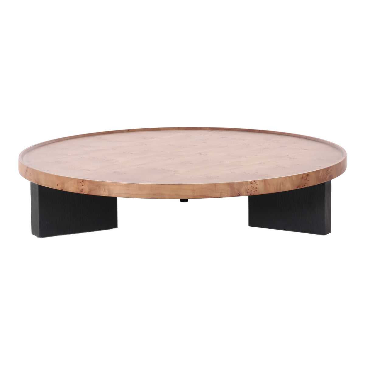 Nouveau Reza Modern Burl + Black Nesting Coffee Table Set