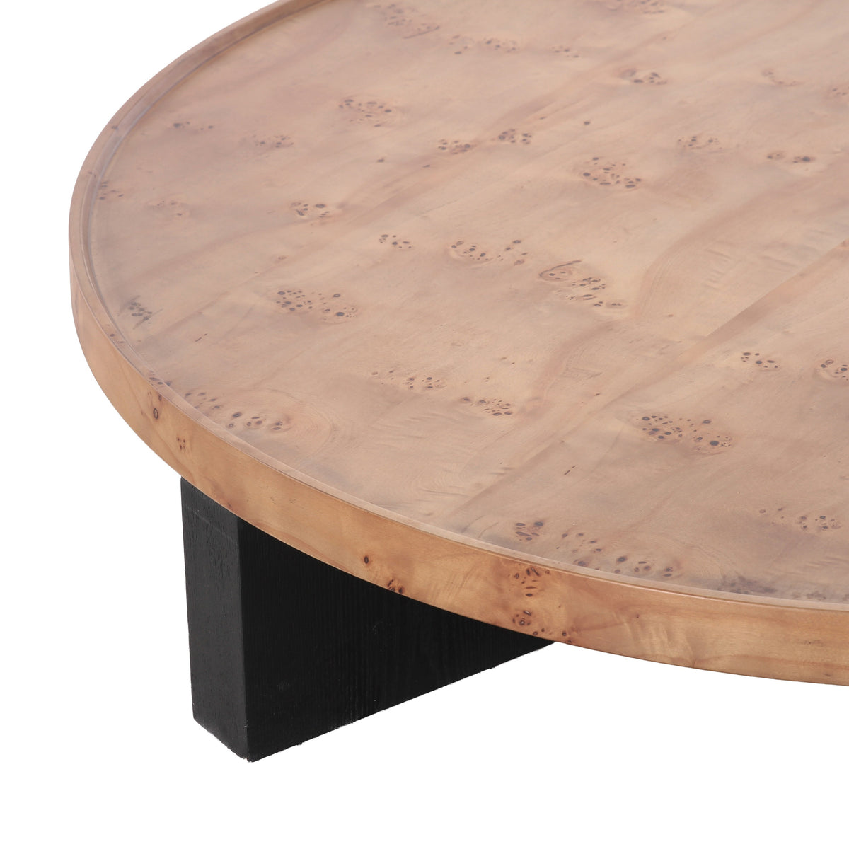 Nouveau Reza Modern Burl + Black Nesting Coffee Table Set
