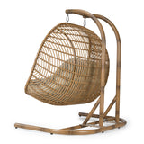San Juan Outdoor Bamboo Brown & Beige Hanging Chair