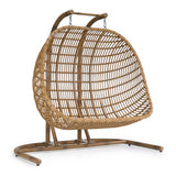 San Juan Outdoor Bamboo Brown & Beige Hanging Chair