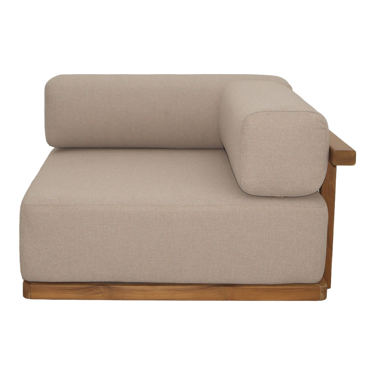 Nouveau Saint Croix Outdoor Light Brown Olefin Fabric + Teak Corner Seat