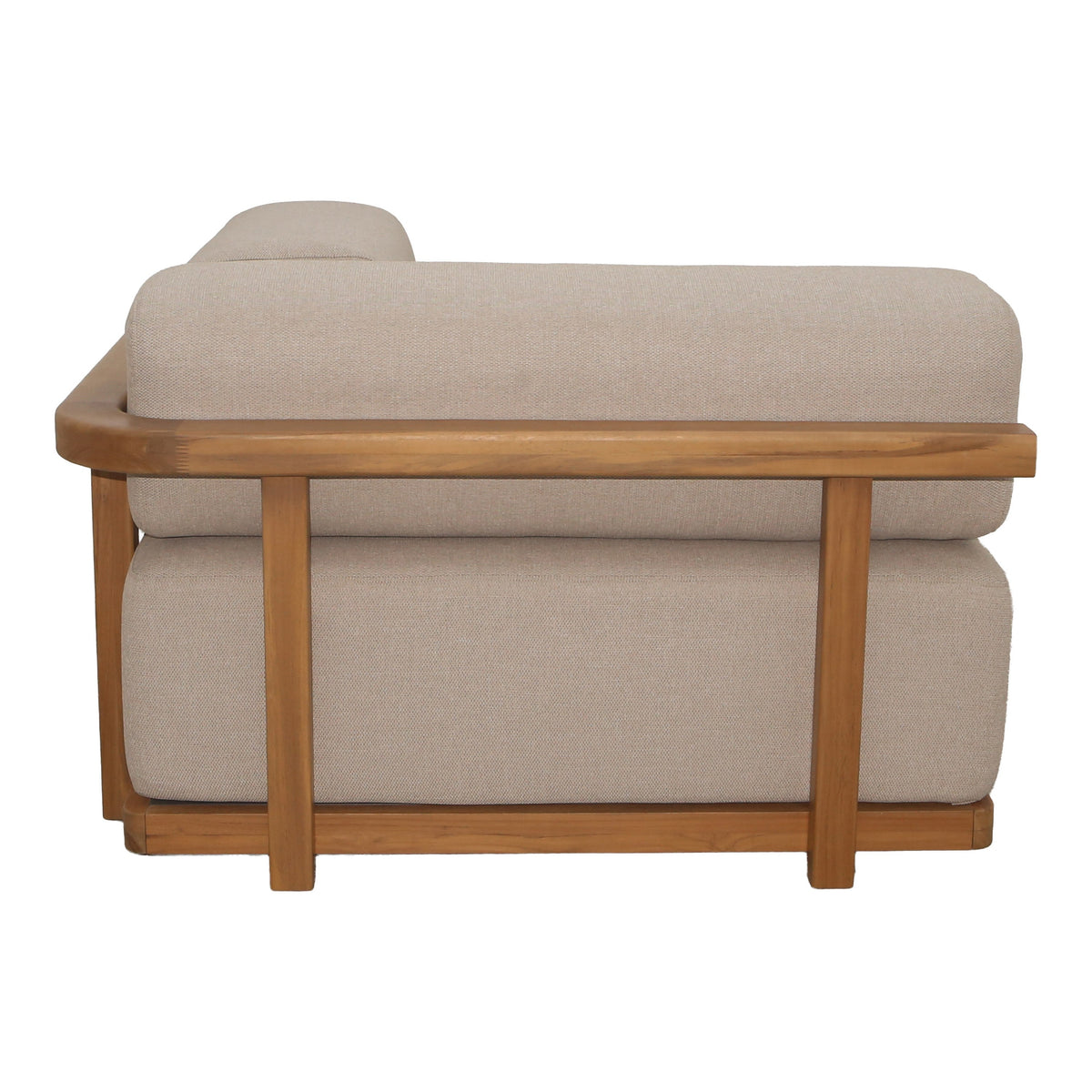 Nouveau Saint Croix Outdoor Light Brown Olefin Fabric + Teak Corner Seat
