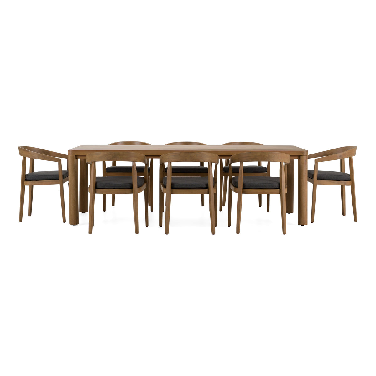 Evora + Sintra Outdoor Eucalyptus + Grey Olefin 9-Piece Dining Set