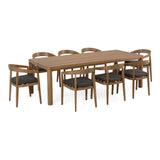 Evora + Sintra Outdoor Eucalyptus + Grey Olefin 9-Piece Dining Set