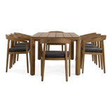 Evora + Sintra Outdoor Eucalyptus + Grey Olefin 9-Piece Dining Set