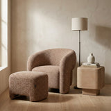Bates Modern Brick Fabric Accent Chair + Ottoman