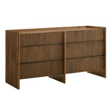 Nouveau Reveal Modern Beige Fabric + Walnut 4-Piece Bedroom Set