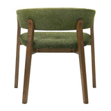Nouveau Ike Mid-Century Modern Green Fabric + Walnut Dining Chair (Set of 2)