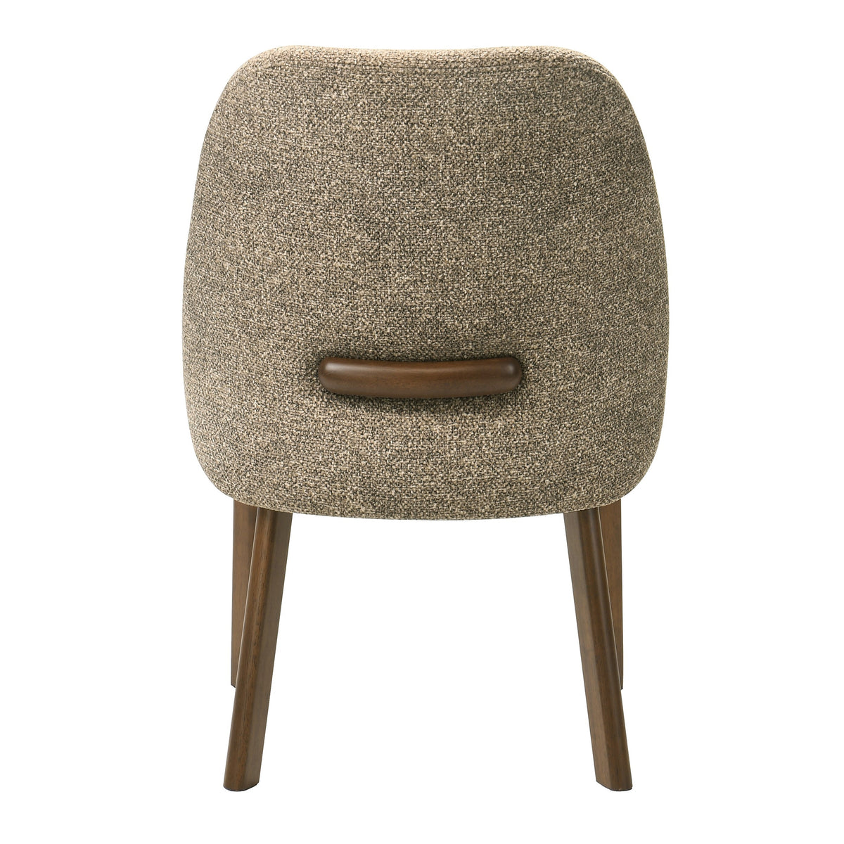 Nouveau Titus Mid-Century Modern Tan Fabric + Walnut Dining Chair (Set of 2)