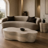 Meru Modern Faux Travertine Concrete End Table