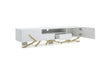 Legend 87"-Wide Modern White Gold TV Stand