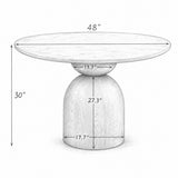 Mielcasa Round Gold Dining Table w/Marble Top