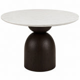 Mielcasa Round Black Dining Table w/Marble Top