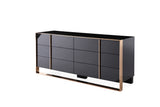 Cartier Modern Black & Rosegold Bedroom Set
