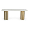Rocky Glam White Marble & Brush Gold Dining Table