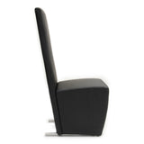 Maud Modern Black Leatherette Dining Chair