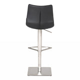 Aaron Modern Black Eco-Leather Bar Stool