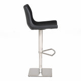 Aaron Modern Black Eco-Leather Bar Stool