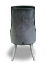 Charlotte Grey Velour & White High Gloss Dining Chair (Set of 2)