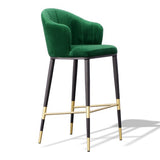 Adak Modern Glam Green with Black & Gold Barstool