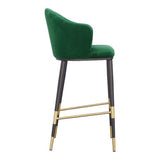 Adak Modern Glam Green with Black & Gold Barstool
