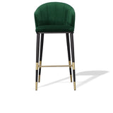 Adak Modern Glam Green with Black & Gold Barstool