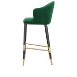 Adak Modern Glam Green with Black & Gold Barstool