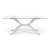 Adderley Modern Stainless Steel with Glass Top Dining Table
